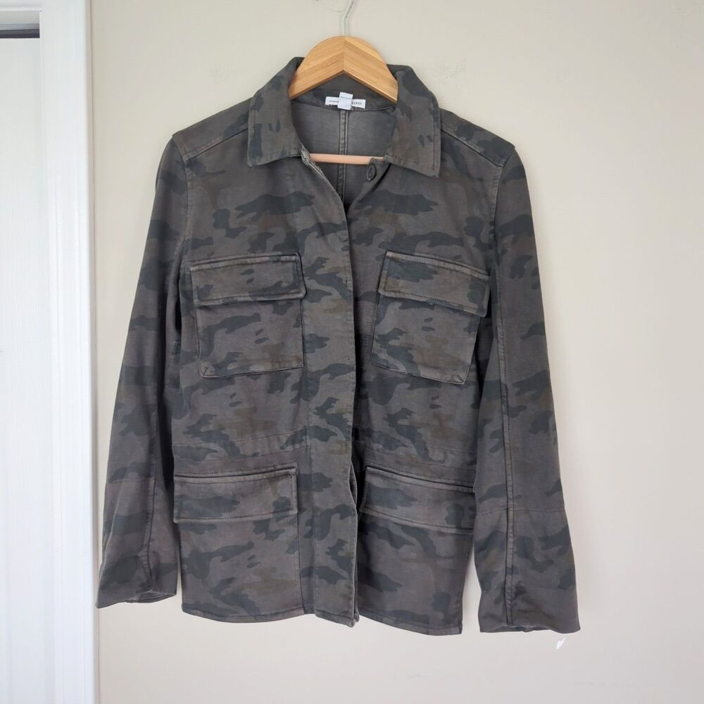 Standard James Perse Women's Gray Camouflage Utility/Military Jacket 2 Relaxed